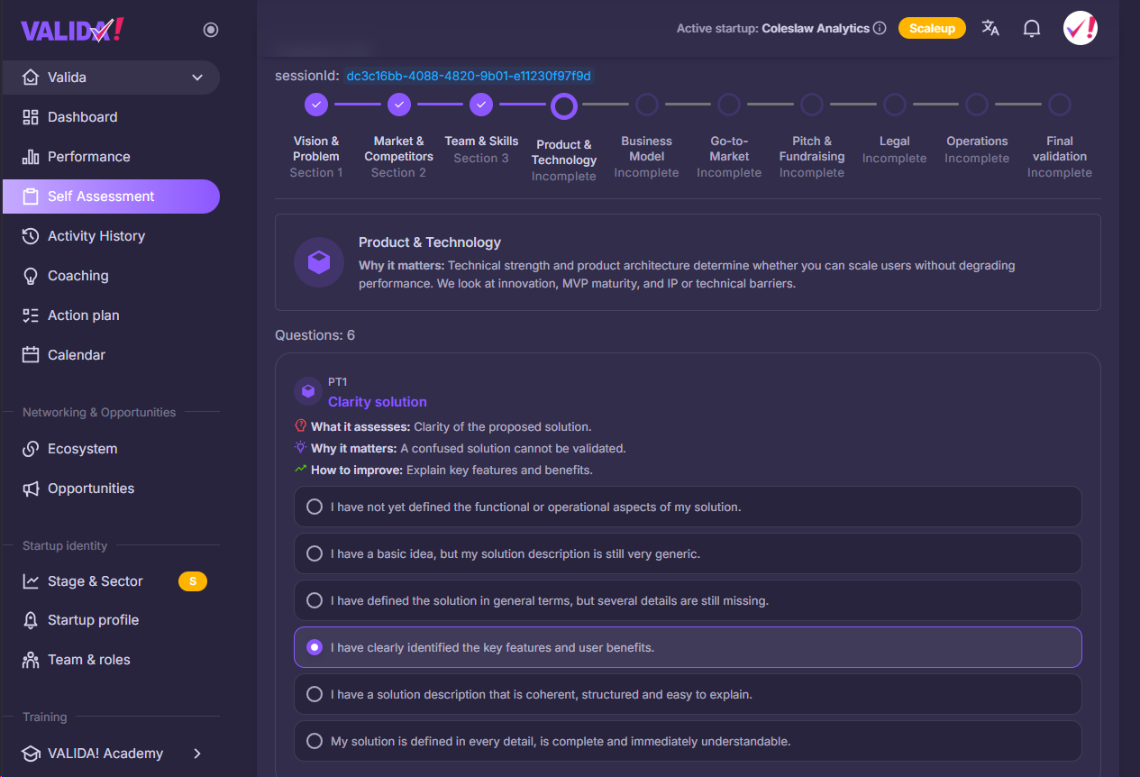 Anteprima overview assessment Valida